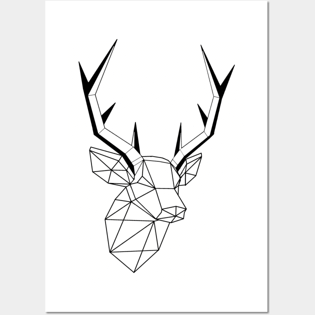 Geometric Stag Trophy Wall Art by Roosiff